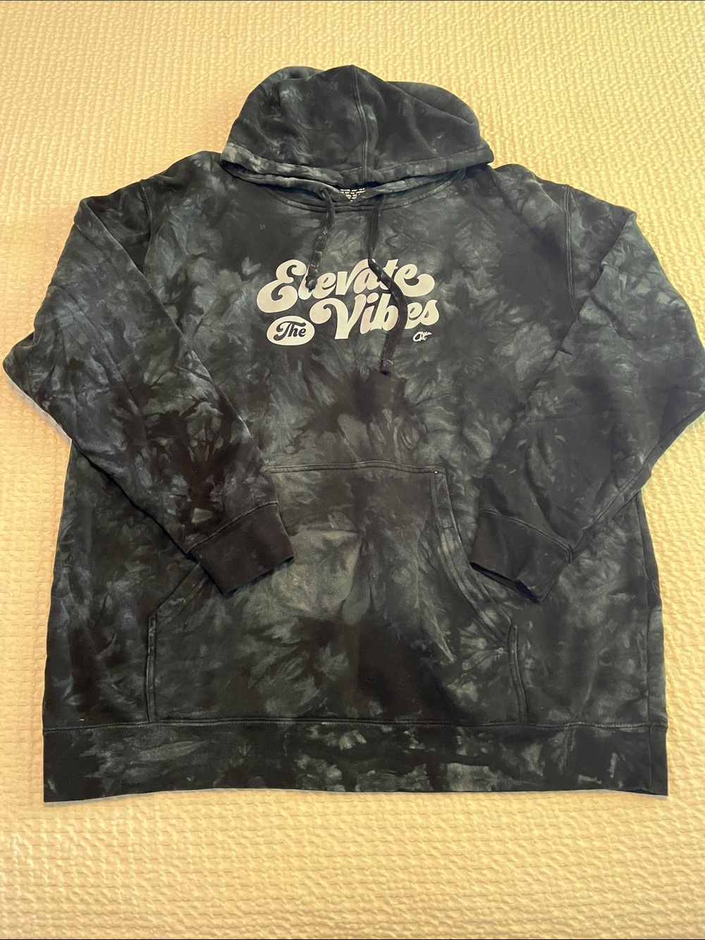 Elevate The Vibes Black Tie-Dye Pullover Hoodie